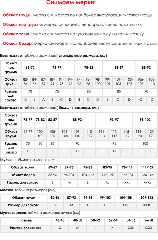 Типовые мерки для пошива Нижнего белья. Стандартные мерки для пошива бюстгальтера.